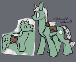 Size: 895x729 | Tagged: safe, artist:wicpers, oc, oc only, earth pony, pony, braided tail, male, solo, white mane
