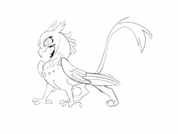 Size: 2224x1668 | Tagged: safe, artist:frozenspots, oc, oc only, griffon, open mouth, sketch, solo