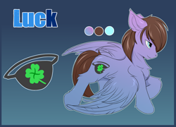 Size: 2500x1800 | Tagged: safe, artist:snowstormbat, oc, oc only, oc:luck, pegasus, pony, feather, gradient background, male, reference sheet, solo, stallion, wings