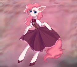 Size: 1203x1049 | Tagged: safe, artist:yukiyume_b, pinkie pie, earth pony, semi-anthro, g4, arm hooves, bipedal, clothes, cute, female, solo