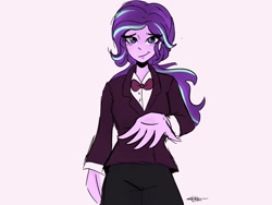 Size: 1632x1224 | Tagged: safe, artist:rapunzelights, starlight glimmer, equestria girls, g4, clothes, female, smiling, solo, tuxedo