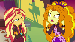 Size: 1920x1080 | Tagged: safe, screencap, adagio dazzle, sunset shimmer, equestria girls, equestria girls series, g4, sunset's backstage pass!, spoiler:eqg series (season 2), crossed arms, duo, smug, smugset shimmer