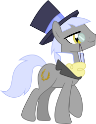 Size: 3000x3868 | Tagged: safe, artist:cloudy glow, caesar, count caesar, earth pony, pony, g4, the best night ever, .ai available, cutie mark, hat, high res, male, monocle, simple background, smiling, solo, stallion, top hat, transparent background, vector