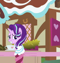 Size: 1031x1080 | Tagged: safe, screencap, starlight glimmer, pony, unicorn, g4, triple threat, cup, female, mare, solo, teacup