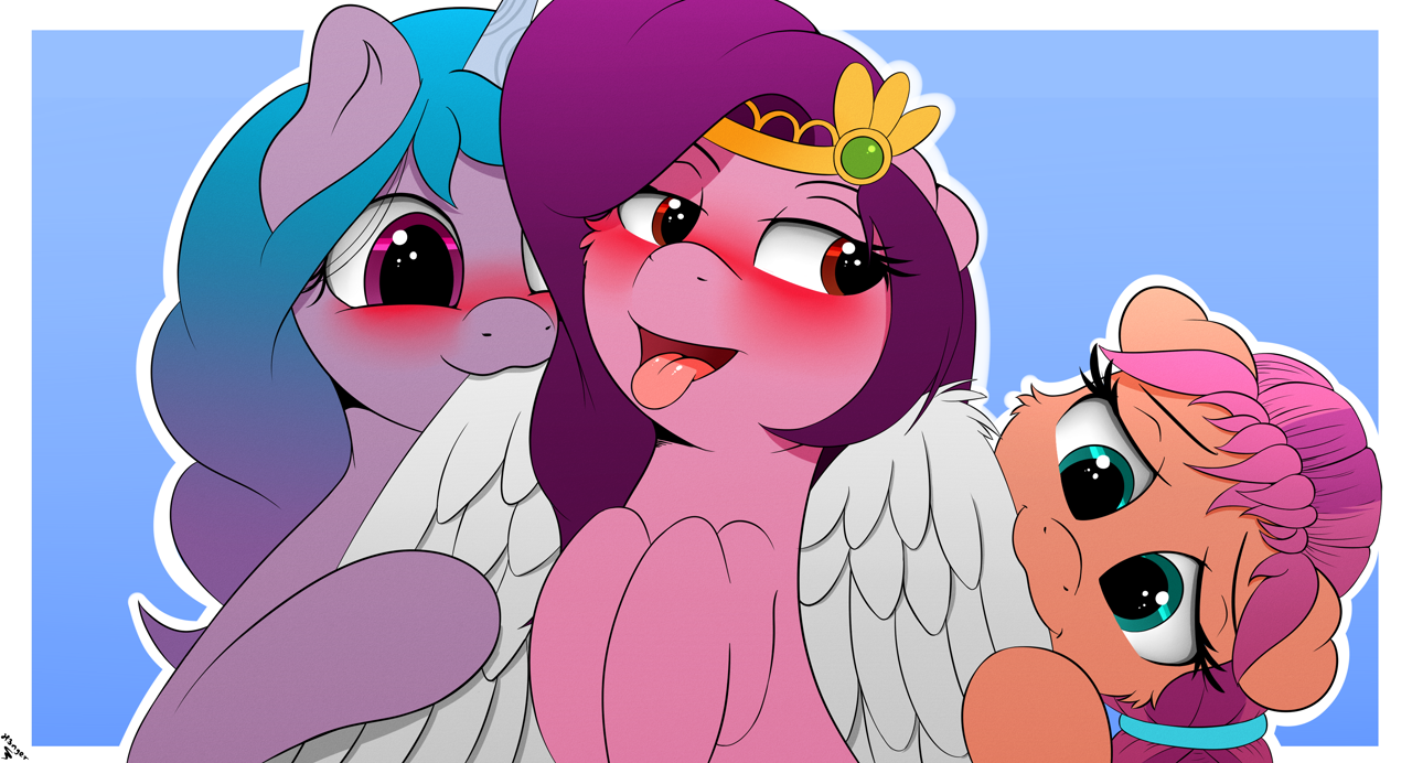 safe, artist:h3nger, izzy moonbow, pipp petals, sunny starscout, earth pony, pegasus, ...