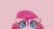 Size: 3500x1919 | Tagged: safe, artist:radioaxi, pinkie pie, earth pony, pony, g4, :o, colored pupils, cute, diapinkes, floppy ears, heart eyes, looking at you, open mouth, peeking, pink background, simple background, solo, soon, wingding eyes