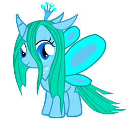 Size: 3520x3312 | Tagged: safe, artist:pagiepoppie12345, queen chrysalis, changedling, changeling, changeling queen, g4, butterfly wings, changedling queen, cute, cutealis, female, filly, filly queen chrysalis, high res, looking at you, purified chrysalis, reformed, simple background, solo, transparent background, vector, wings, younger