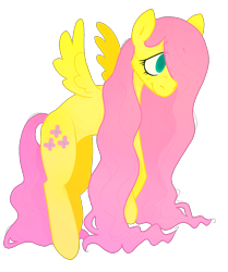Size: 1312x1573 | Tagged: safe, artist:summersplash, fluttershy, pegasus, pony, g4, hair over one eye, simple background, solo, transparent background