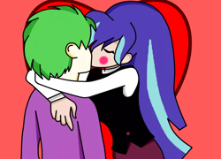 Size: 652x470 | Tagged: safe, edit, spike, starlight glimmer, human, equestria girls, g4, blushing, clothes, eyes closed, female, heart, humanized, kissing, male, ship:sparlight, shipping, straight