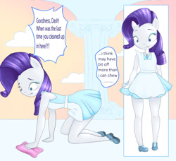Size: 658x600 | Tagged: safe, artist:shookwook, rarity, human, anthro, g4, ambiguous facial structure, clothes, humanized, maid, solo