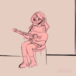 Size: 720x720 | Tagged: safe, artist:rapunzelights, sci-twi, sunset shimmer, twilight sparkle, equestria girls, 2020, acoustic guitar, animated, bushy brows, clothes, female, glasses, guitar, hug, lesbian, musical instrument, scitwishimmer, shipping, singing, smiling, sound, sunsetsparkle, webm