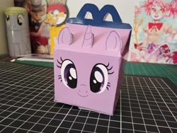 Size: 2080x1560 | Tagged: safe, artist:partypievt, derpy hooves, twilight sparkle, pony, unicorn, g4, craft, happy meal, irl, mcdonald's, papercraft, photo