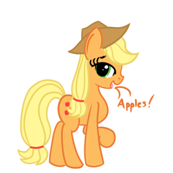 Size: 1200x1200 | Tagged: safe, artist:dafiltafish, applejack, earth pony, pony, g4, apple, female, food, mare, simple background, solo, text, that pony sure does love apples, white background