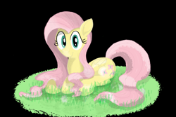 Size: 5472x3648 | Tagged: safe, artist:addelum, fluttershy, pegasus, pony, g4, cute, lying down, prone, shyabetes, simple background, solo, transparent background