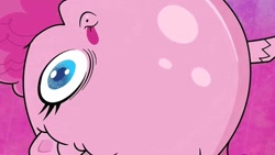 Size: 1080x607 | Tagged: safe, screencap, pinkie pie, earth pony, pony, g4.5, my little pony: pony life, the tiara of truth, spoiler:pony life s02e06, balloonie pie, fetish fuel, inflation, solo, tongue out