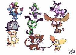 Size: 1024x745 | Tagged: safe, artist:soveryanonymous, spike, alien, chihuahua, dog, dragon, wallaby, zbornak, g4, brave little toaster, courage (character), courage the cowardly dog, crossover, invader zim, pound puppies, ren and stimpy, rocko's modern life, sylvia (wander over yonder), toaster, wander (wander over yonder), wander over yonder