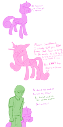 Size: 1536x3067 | Tagged: safe, artist:nonamenymous, princess cadance, princess flurry heart, oc, oc:anon, alicorn, human, pony, g4, adopted, adopted offspring, adoptive siblings, brother and sister, facehoof, female, high res, male, mare, mother and child, mother and daughter, mother and son, older, older flurry heart, overprotective, siblings