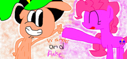 Size: 1024x478 | Tagged: dead source, safe, artist:candybananajoinz33, pinkie pie, g4, crossover, duo, sweet dreams fuel, wander (wander over yonder), wander over yonder