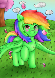 Size: 2480x3508 | Tagged: safe, artist:avacz, oc, oc only, oc:ceezie, pegasus, pony, blushing, female, high res, mare, smiling, solo