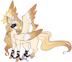 Size: 2683x2283 | Tagged: safe, artist:sleepy-nova, oc, oc only, oc:herena, pony, seraph, colored wings, female, halo, high res, multicolored wings, multiple wings, simple background, solo, transparent background, wings