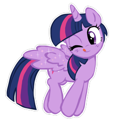 Size: 1280x1301 | Tagged: safe, artist:skylordlysander, twilight sparkle, alicorn, pony, cute, female, mare, one eye closed, simple background, solo, tongue out, transparent background, twiabetes, twilight sparkle (alicorn), wink