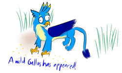Size: 1280x768 | Tagged: safe, artist:horsesplease, gallus, griffon, g4, derp, doodle, gallus the rooster, gallusposting, grains, seeds