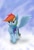 Size: 695x1024 | Tagged: safe, artist:t15, rainbow dash, pegasus, pony, g4, full body, looking at you, simple background, solo, spread wings, wings