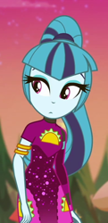 Size: 382x790 | Tagged: safe, screencap, sonata dusk, equestria girls, equestria girls series, g4, sunset's backstage pass!, spoiler:eqg series (season 2), clothes, cropped, cute, female, minidress, music festival outfit, ponytail, solo, sonatabetes, taco dress