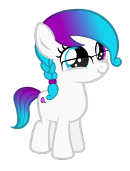 Size: 880x1160 | Tagged: safe, artist:strategypony, oc, oc only, oc:aurora starling, earth pony, pony, braid, cute, daaaaaaaaaaaw, female, filly, glasses, heterochromia, ocbetes, simple background, smiling, transparent background