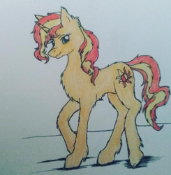 Size: 654x666 | Tagged: safe, artist:winterclaws22, sunset shimmer, pony, unicorn, g4, solo, traditional art