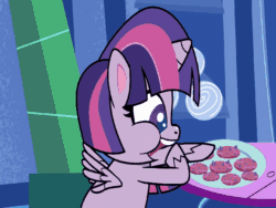 Size: 640x480 | Tagged: safe, screencap, twilight sparkle, alicorn, pony, my little pony: pony life, planet of the apps, pony life, spoiler:pony life s02e11, animated, bipedal, chubby cheeks, computer chip cookie, cookie, fat, female, food, gif, solo, twilard sparkle, twilight sparkle (alicorn), wrong aspect ratio