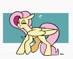 Size: 1280x1030 | Tagged: safe, artist:lrusu, fluttershy, pegasus, pony, g4, animated, dancing, female, frame by frame, looking at you, mare, no sound, smiling, solo, webm