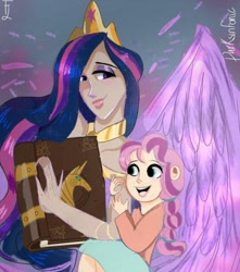 Size: 540x612 | Tagged: source needed, safe, artist:darksinfonic, sunny starscout, twilight sparkle, alicorn, human, g5, the last problem, human princess twilight, humanized, older, older twilight, older twilight sparkle (alicorn), princess twilight 2.0, sunny and her heroine, twilight sparkle (alicorn), winged humanization, wings