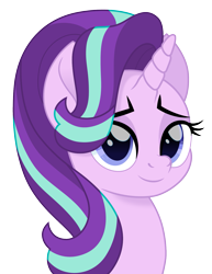 Size: 1159x1500 | Tagged: safe, artist:cloudy glow, starlight glimmer, pony, unicorn, g4, bust, cute, female, glimmerbetes, looking at you, mare, movie accurate, portrait, simple background, solo, transparent background, vector