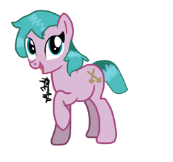 Size: 612x570 | Tagged: safe, artist:caecii, artist:djmatinext, oc, oc only, earth pony, pony, base used, female, female oc, learning to draw, phone drawing, simple background, solo, white background