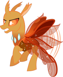 Size: 4104x5002 | Tagged: safe, artist:php178, derpibooru exclusive, oc, oc only, oc:venerate, changedling, changeling, .svg available, angry, battle stance, buzzing wings, changedling oc, changeling oc, colored pupils, colorful, determination, determined, determined face, determined look, furious, gritted teeth, horn, inkscape, male, motion blur, motion lines, orange (color), orange changeling, orange eyes, rhinestones, simple background, svg, transparent background, vector, wings