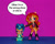 Size: 1250x1000 | Tagged: safe, derpibooru exclusive, sunset shimmer, genie, human, equestria girls, g4, doll, equestria girls minis, photo, ponied up, shimmer and shine, shine (shimmer and shine), speech bubble, toy, word bubble