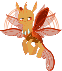 Size: 5763x6577 | Tagged: safe, artist:php178, derpibooru exclusive, oc, oc only, oc:venerate, changedling, changeling, .svg available, angry, battle stance, buzzing wings, changedling oc, changeling oc, colored pupils, colorful, determination, determined, determined face, determined look, furious, horn, inkscape, male, motion blur, motion lines, orange (color), orange changeling, orange eyes, rhinestones, simple background, svg, transparent background, vector, wings