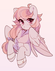 Size: 1797x2300 | Tagged: safe, artist:whiteliar, oc, oc only, oc:feather belle, pegasus, pony, chest fluff, female, mare, simple background, solo, white background