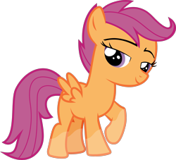 Size: 2738x2487 | Tagged: safe, artist:frownfactory, edit, editor:slayerbvc, vector edit, scootaloo, pegasus, pony, crusaders of the lost mark, g4, .svg available, bedroom eyes, blank flank, coat markings, female, filly, high res, simple background, socks (coat markings), solo, transparent background, vector, wings