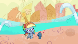 Size: 1920x1080 | Tagged: safe, screencap, rainbow dash, smallfry, pony, g4.5, my little pony: pony life, the best of the worst, colt, duo, female, male, mare
