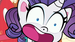 Size: 1920x1080 | Tagged: safe, screencap, rarity, pony, g4.5, my little pony: pony life, the best of the worst, female, mare, open mouth, solo, volumetric mouth