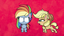 Size: 1920x1080 | Tagged: safe, screencap, applejack, rainbow dash, earth pony, pony, g4.5, my little pony: pony life, the best of the worst, duo, female, mare