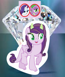 Size: 670x785 | Tagged: safe, artist:pipermintmagic, rarity, spike, oc, dracony, hybrid, g4, female, interspecies offspring, male, offspring, parent:rarity, parent:spike, parents:sparity, ship:sparity, shipping, straight