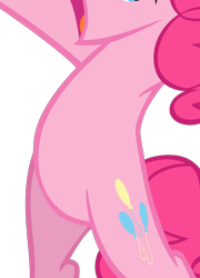 Size: 1800x2497 | Tagged: safe, artist:andoanimalia, edit, vector edit, pinkie pie, earth pony, pony, g4, belly, bipedal, cropped, open mouth, pictures of bellies, simple background, solo, transparent background, vector