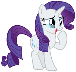 Size: 7400x7000 | Tagged: safe, artist:andoanimalia, rarity, pony, unicorn, g4, honest apple, absurd resolution, crying, female, mare, open mouth, raised hoof, simple background, smiling, solo, tears of joy, transparent background, vector