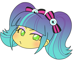 Size: 740x640 | Tagged: safe, artist:batipin, part of a set, pixel pizazz, equestria girls, g4, head only, simple background, solo, transparent background