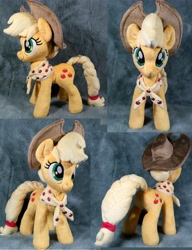 Size: 4170x5440 | Tagged: safe, artist:doctorkoda, applejack, earth pony, pony, g4, the last problem, absurd resolution, braided tail, clothes, female, granny smith's shawl, hair bun, irl, mare, older, older applejack, photo, plushie, solo, standing, turnaround