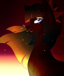 Size: 1080x1275 | Tagged: safe, artist:tessa_key_, oc, oc only, earth pony, pony, bust, earth pony oc, ethereal mane, female, mare, nose piercing, nose ring, piercing, solo, starry mane