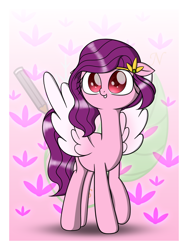 Size: 1536x2048 | Tagged: source needed, safe, artist:neige de printdemps, pipp petals, pegasus, pony, g5, adorapipp, cute, female, mare, red eyes, red-eyed pipp, simple background, smiling, solo, spread wings, walking, wings